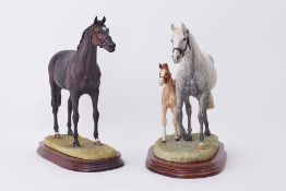 Border Fine Arts, 'Thoroughbred Mare & Foal' B0357B and 'Thoroughbred Stallion' B0241A (2).