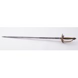 A Geo III Army dress sword with double edged blade and brass hilt, length 92cm.