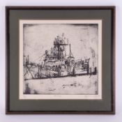 A signed limited edition print of Greenpeace 'MV Sirius' ship, 68/850, dated June 96, framed and