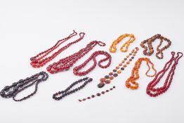 A large mixed lot of mainly Amber beads of varying colour (please note these have not been tested).