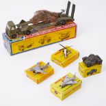 Various Dinky Toys including 60D Sikorsky s58 helicopter, 814 AML Panhard, 60B Vautour aeroplane,