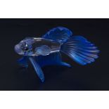 Swarovski Crystal Glass, 'Siamese fighting fish blue',