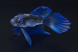 Swarovski Crystal Glass, 'Siamese fighting fish blue',
