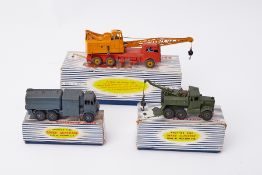 Three boxed Dinky Super Toys, a 661 recovery tractor, 642 pressure refueler and 972 20 ton lorry