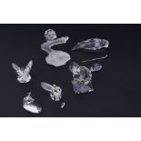 Swarovski Crystal Glass, a small collection to include Mouse, Butterfly etc some damage (5).