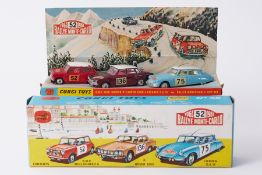 Corgi Toys Gift Set 38 Rallye Monte Carlo, note the roof of the mini is not in good