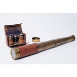 A 19th century Bate of London eight-draw 1½in. leather bound pocket telescope, having a shuttered