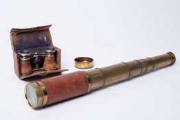 A 19th century Bate of London eight-draw 1½in. leather bound pocket telescope, having a shuttered