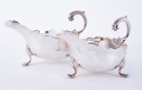 A pair of Victorian silver sauce boats, circa 1895, approx 12.10 oz.