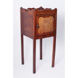 A mahogany tray top pot cupboard, width 34cm.