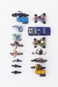 Assorted motorcycle models and one Corgi Toys Man from U.N.C.L.E. Oldsmobile (14).