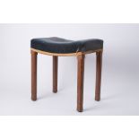 A Queen Elizabeth II Coronation stool, stamped ER Coronation to the frame, height 49cm, together
