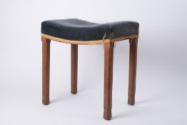 A Queen Elizabeth II Coronation stool, stamped ER Coronation to the frame, height 49cm, together