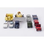 A collection of nine various play worn Dinky Toys diecast models, loose (9).