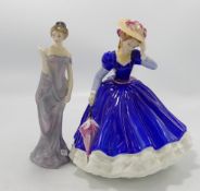Royal Doulton lady figures Mary: HN3375 together with Harmony HN2824 (2)