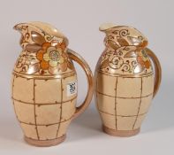 Charlotte Rhead TL3 Decorated Pair of Jugs: height 24cm(2)