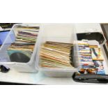 A large collection of 60's, 70's & Easy Listening Theme LP records: together with later DVD's(3)