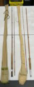Two Vintage Split Cane Fishing Rods to include: 2 Piece Lee Black Prince & J.S Sharpe 2 piece The