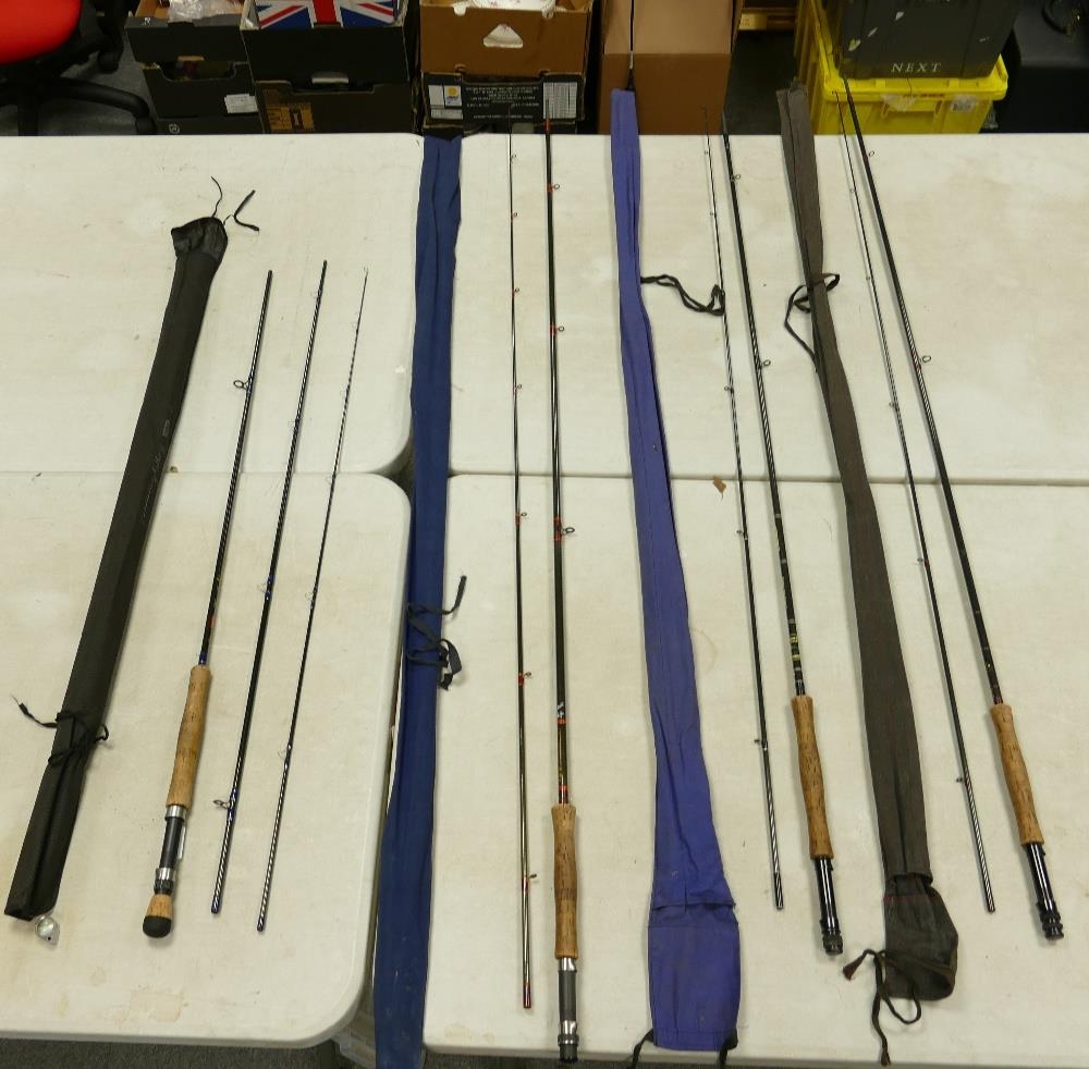 A collection of Carbon Fishing Rods to include: Fordham & Wakefield 10ft 2 piece, Goldcrest