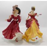 Royal Doulton lady figures Belle: HN3703 together with Patricia HN3365 (2)