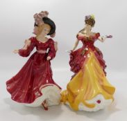Royal Doulton lady figures Belle: HN3703 together with Patricia HN3365 (2)