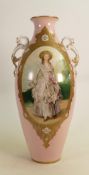 Very large hand decorated & painted Spanish Vase: Depicts the Marquesa de Pontejos after Goya, a
