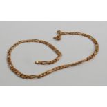 9ct gold 24.5 inch necklace, 15.1g.
