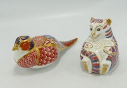 Royal Crown Derby Paperweights Pheasant & Similar(both seconds)(2):