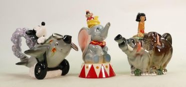 Limited Edition Paul Cardew Disney Novelty Teapots: Aviator Mickey, Jungle Book & Dumbo & the