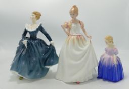 Royal Doulton Lady Figures: Fragrance HN2334, Gift of Love HN3427 & Marie HN1370(3)