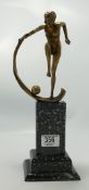 Boxed Coalport Bronzed Resin Figure Dance at Dawn: height 34cm