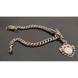 Silver Albert heavy watch chain: originally a large single Albert that has been altered to a