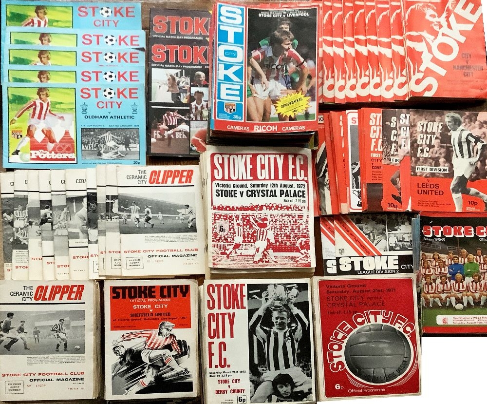 A very large collection of Stoke City & International Football programmes dating from the 1960's &