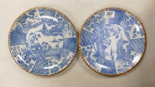 Pair of European Chinese Style 19th Century Plates: diameter 25cm(2)