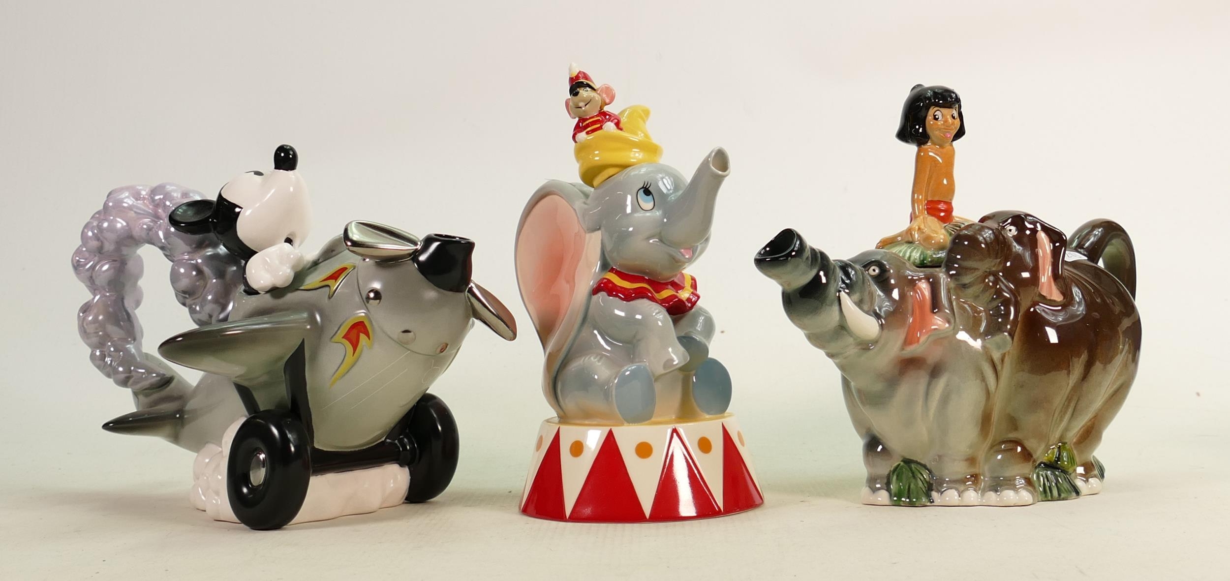 Limited Edition Paul Cardew Disney Novelty Teapots: Aviator Mickey, Jungle Book & Dumbo & the - Image 2 of 2