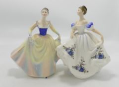 Royal Doulton lady figures Beatrice: HN3263 together with Lisa HN2394 (2)