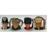 Four Royal Doulton Character Jugs inc. London Bobby & Guardsman