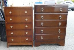 Two Oak 1930's Chests of Drawers(2):