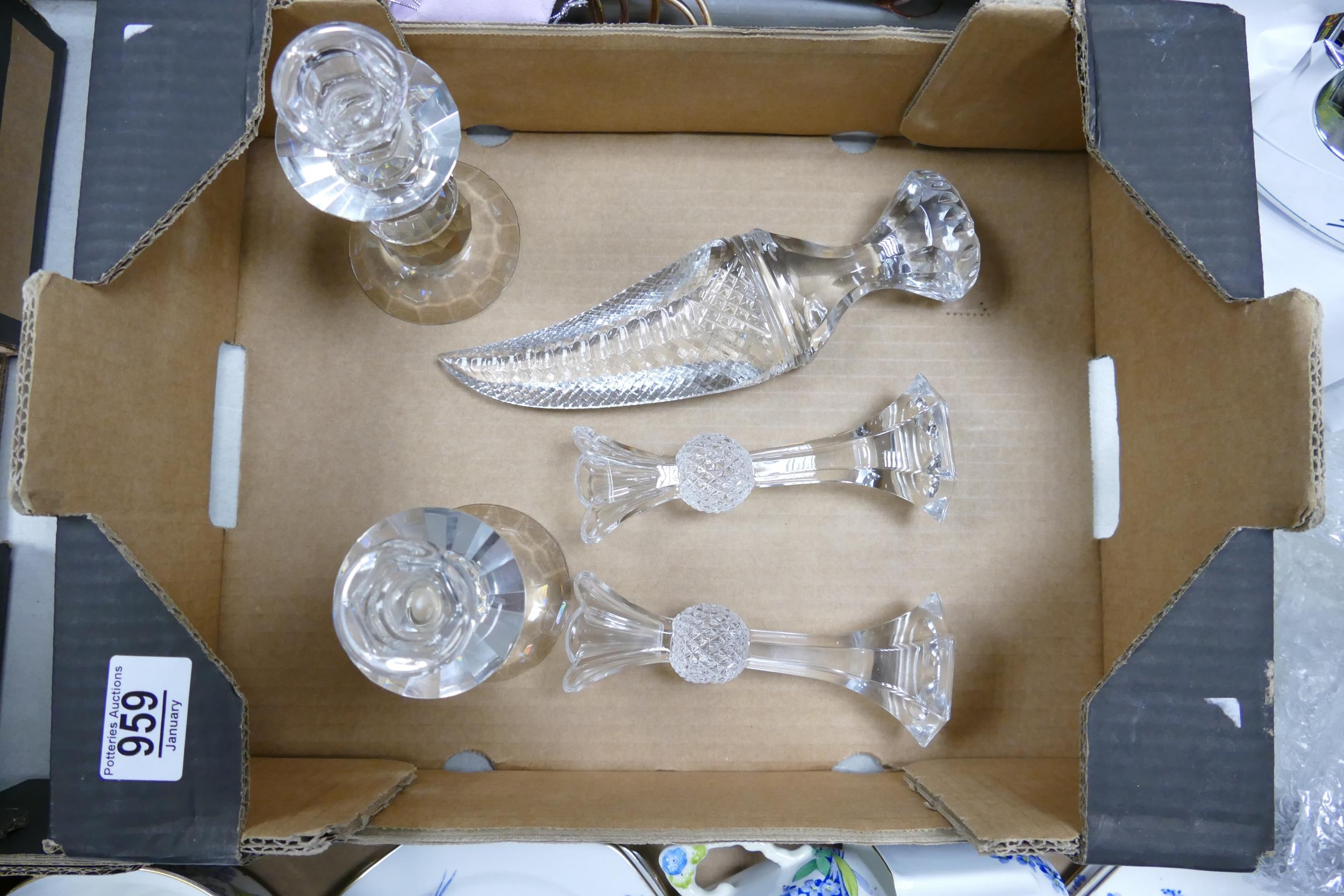 Quality Glass Crystal Candlesticks & Similar Ornamental Dagger: