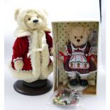 Two Christmas theme Teddy Bears: tallest 35cm(2)