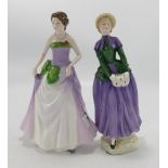 Royal Doulton lady figures Jessica: HN3850 together with Florence HN2745 (2)