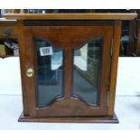 Small Mahogany Glazed Smokers Cabinet: 34 x 38 x 22cm