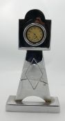 Chromed Pocket Watch Holder / Stand & Watch: in form of grandfather clock, height 28cm