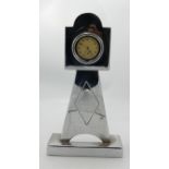 Chromed Pocket Watch Holder / Stand & Watch: in form of grandfather clock, height 28cm