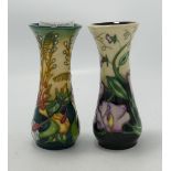 Two Moorcroft Vases - Daydream & Prairie designs