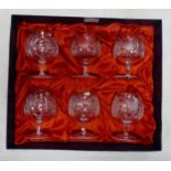 Boxed Regency Crystal Cognac Glass Set: