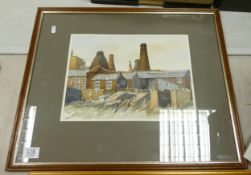 Doris Browne Local Interest Watercolour of Potbanks: 47 x57cm