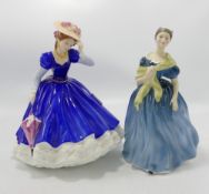 Royal Doulton lady figures Mary: HN3375 together with Adrienne HN2304 (2)