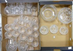 A collection of Cut & Press Glass Bowls, Wine Glass's & Tumblers (2 trays)