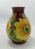 Moorcroft Inca Sunflower Vase by Rachel Bishop, H19cm.